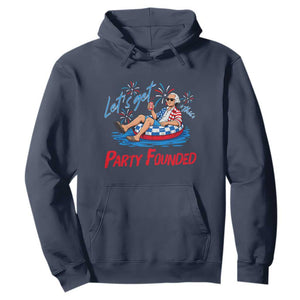 George Washington 4th of July Pool Party Hoodie Let's Get This Party Founded