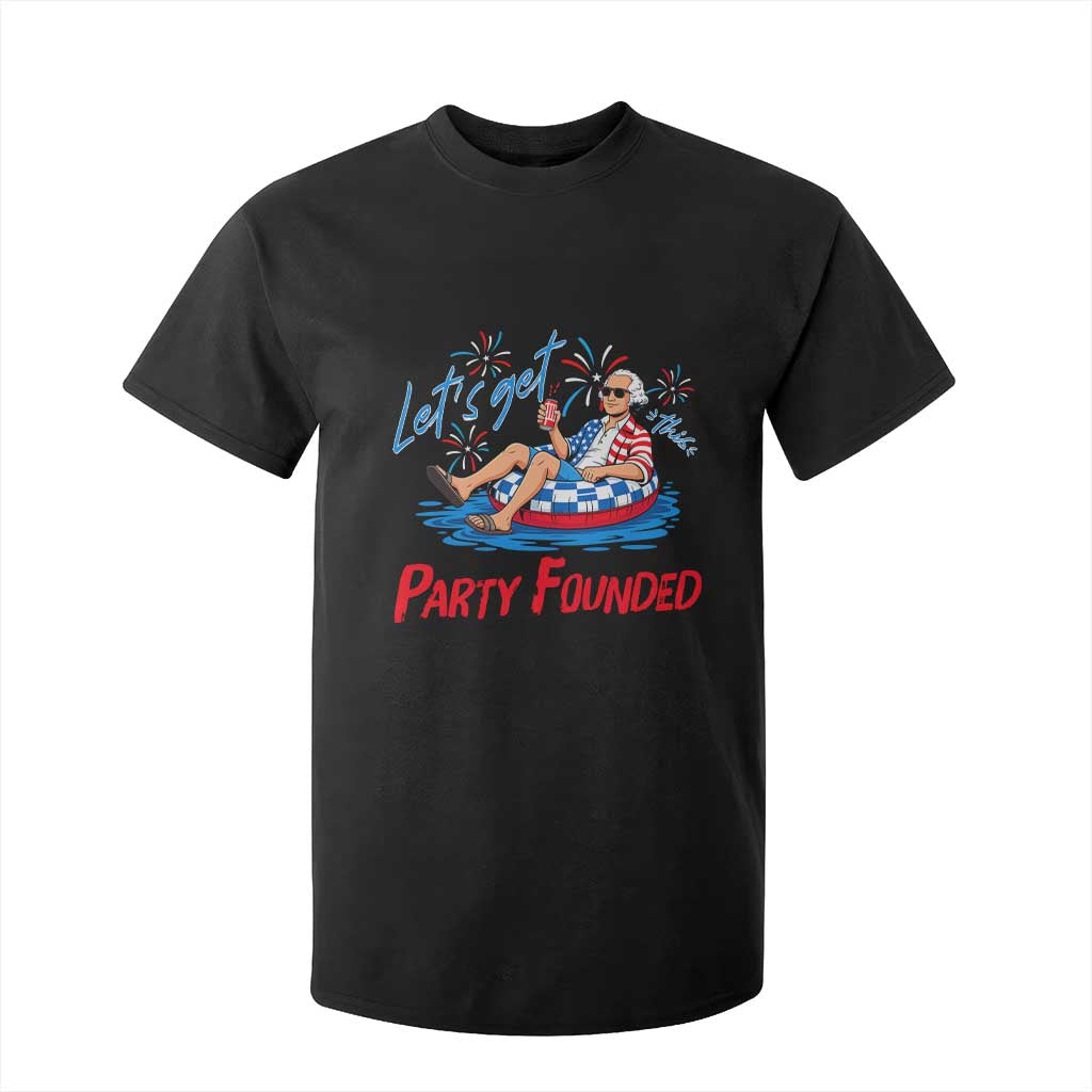 George Washington 4th of July Pool Party T Shirt For Kid Let's Get This Party Founded