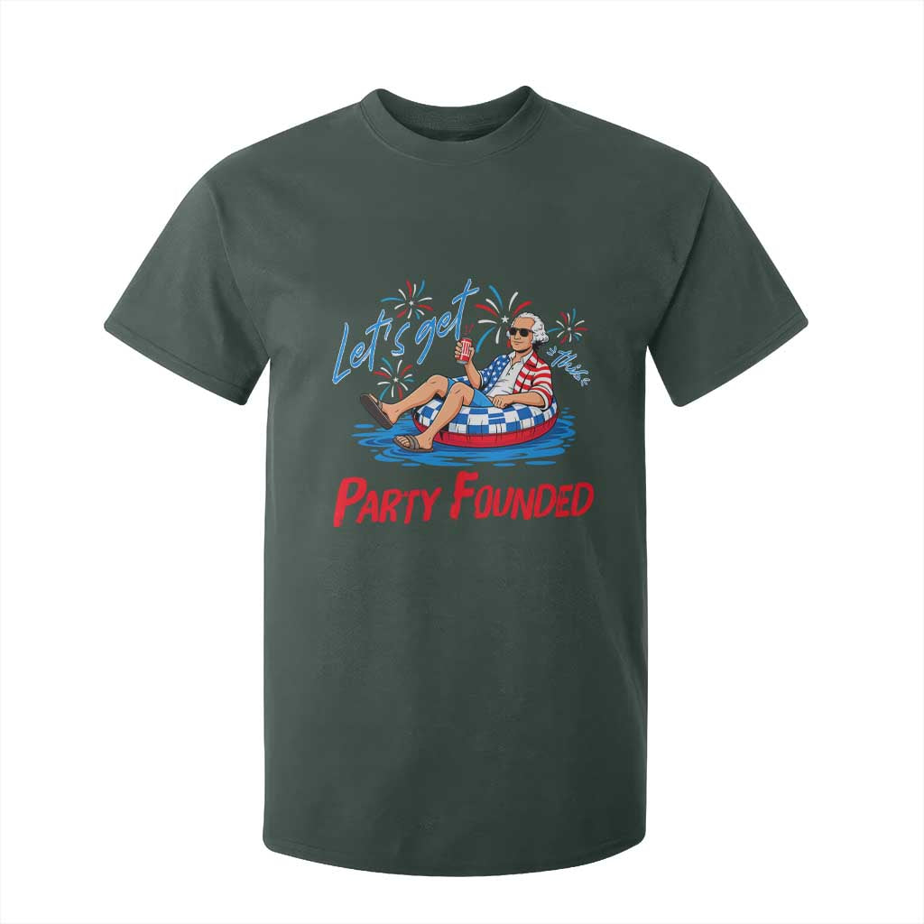George Washington 4th of July Pool Party T Shirt For Kid Let's Get This Party Founded