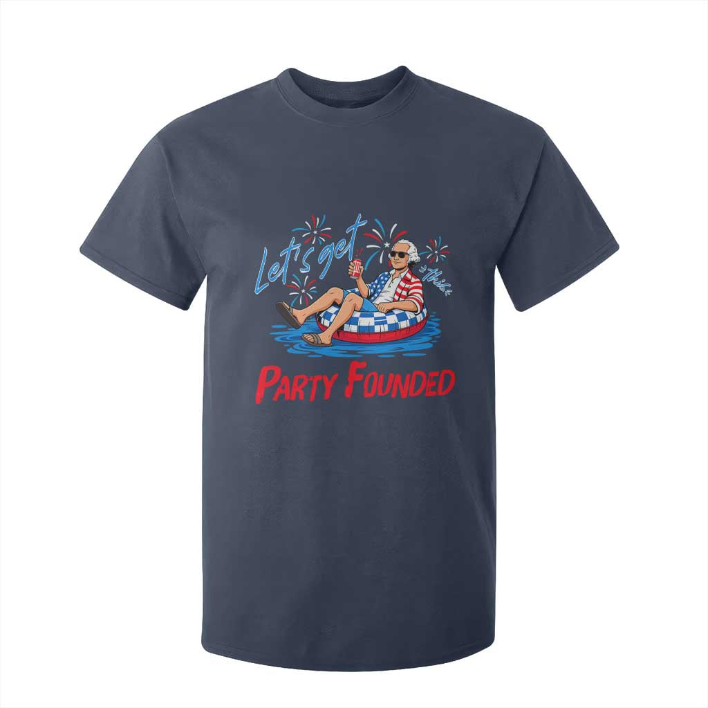 George Washington 4th of July Pool Party T Shirt For Kid Let's Get This Party Founded