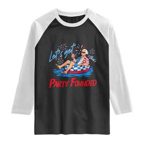 George Washington 4th of July Pool Party Raglan Shirt Let's Get This Party Founded