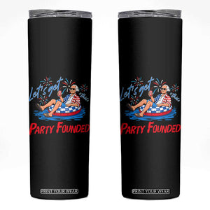 George Washington 4th of July Pool Party Skinny Tumbler Let's Get This Party Founded