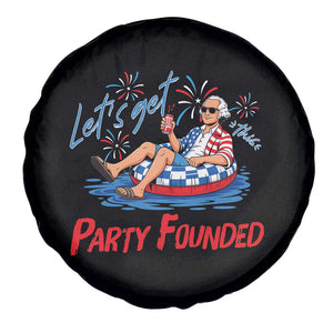 George Washington 4th of July Pool Party Spare Tire Cover Let's Get This Party Founded