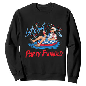 George Washington 4th of July Pool Party Sweatshirt Let's Get This Party Founded