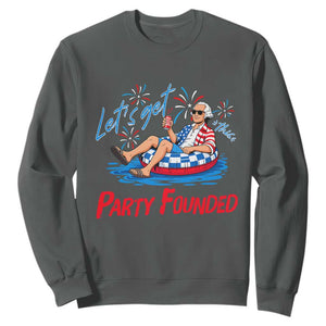 George Washington 4th of July Pool Party Sweatshirt Let's Get This Party Founded