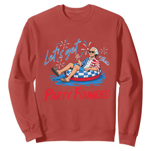 George Washington 4th of July Pool Party Sweatshirt Let's Get This Party Founded