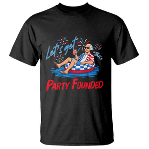 George Washington 4th of July Pool Party T Shirt Let's Get This Party Founded