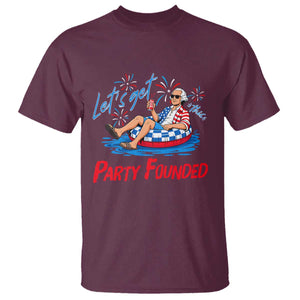 George Washington 4th of July Pool Party T Shirt Let's Get This Party Founded