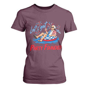George Washington 4th of July Pool Party T Shirt For Women Let's Get This Party Founded