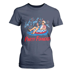 George Washington 4th of July Pool Party T Shirt For Women Let's Get This Party Founded