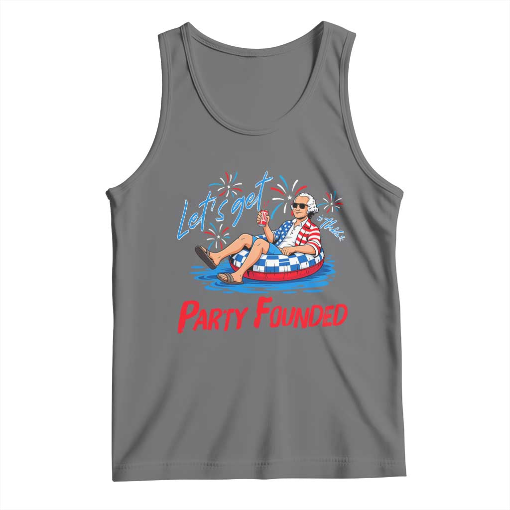 George Washington 4th of July Pool Party Tank Top Let's Get This Party Founded