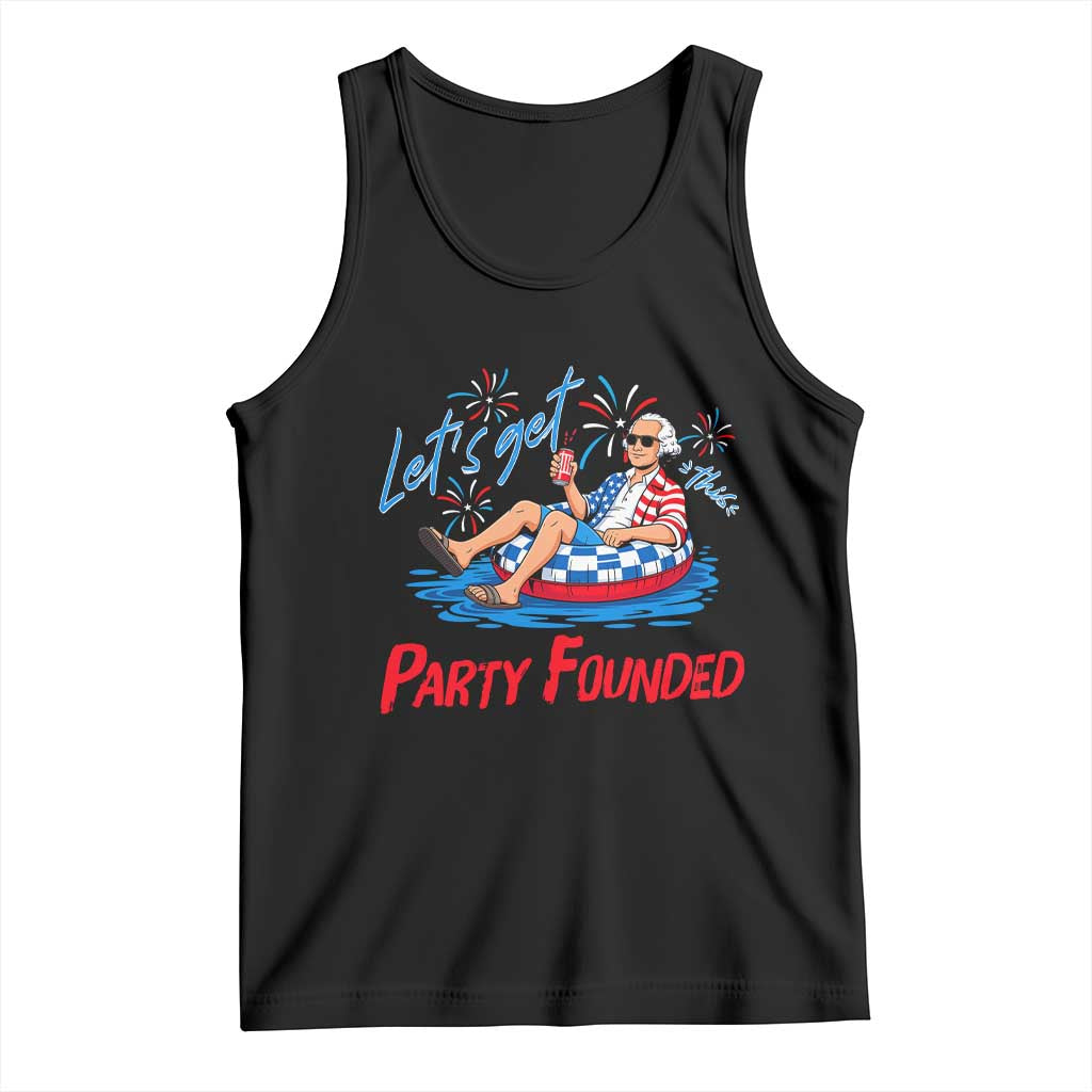 George Washington 4th of July Pool Party Tank Top Let's Get This Party Founded
