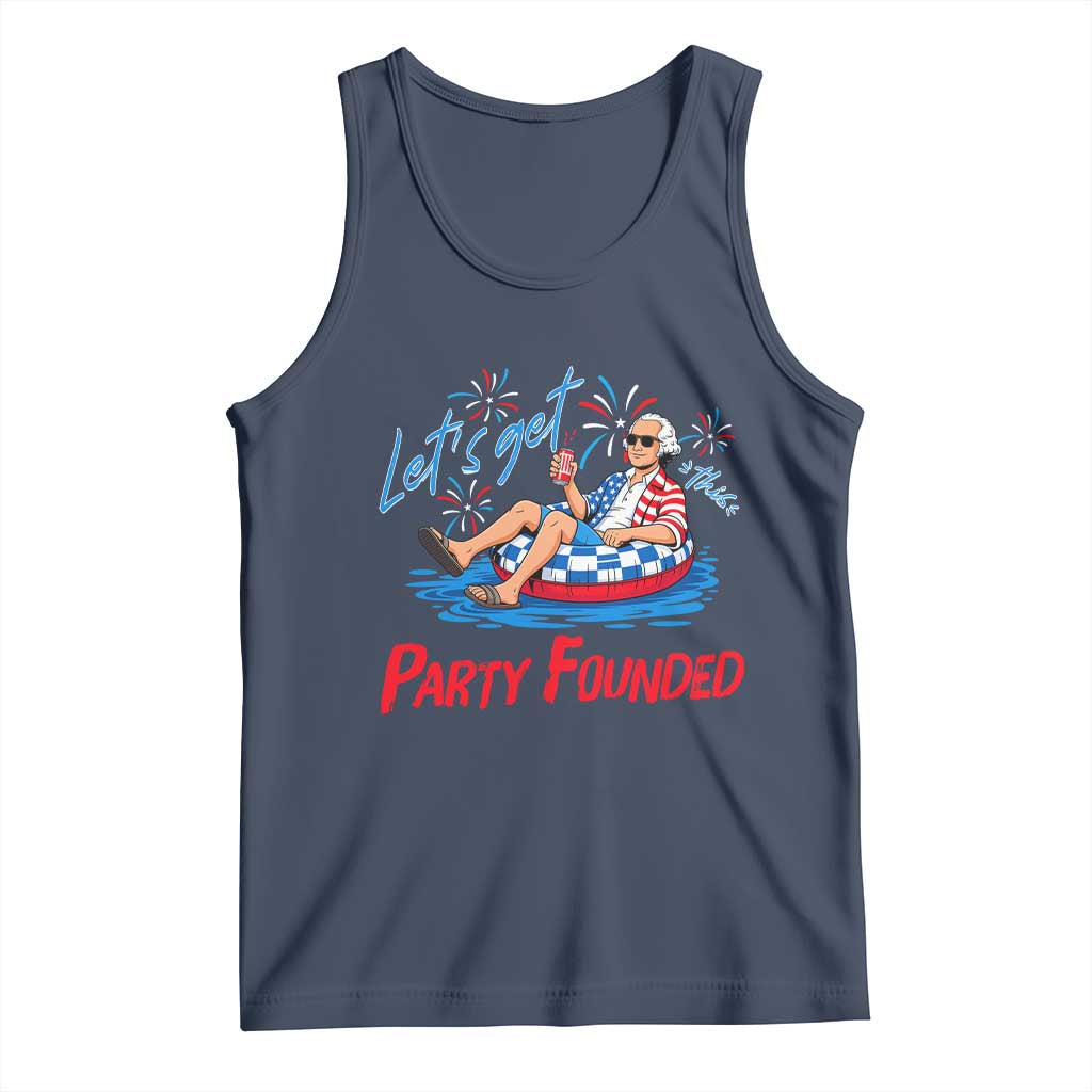 George Washington 4th of July Pool Party Tank Top Let's Get This Party Founded