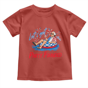 George Washington 4th of July Pool Party Toddler T Shirt Let's Get This Party Founded
