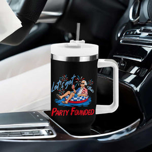 George Washington 4th of July Pool Party Tumbler With Handle Let's Get This Party Founded