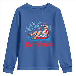 George Washington 4th of July Pool Party Youth Sweatshirt Let's Get This Party Founded