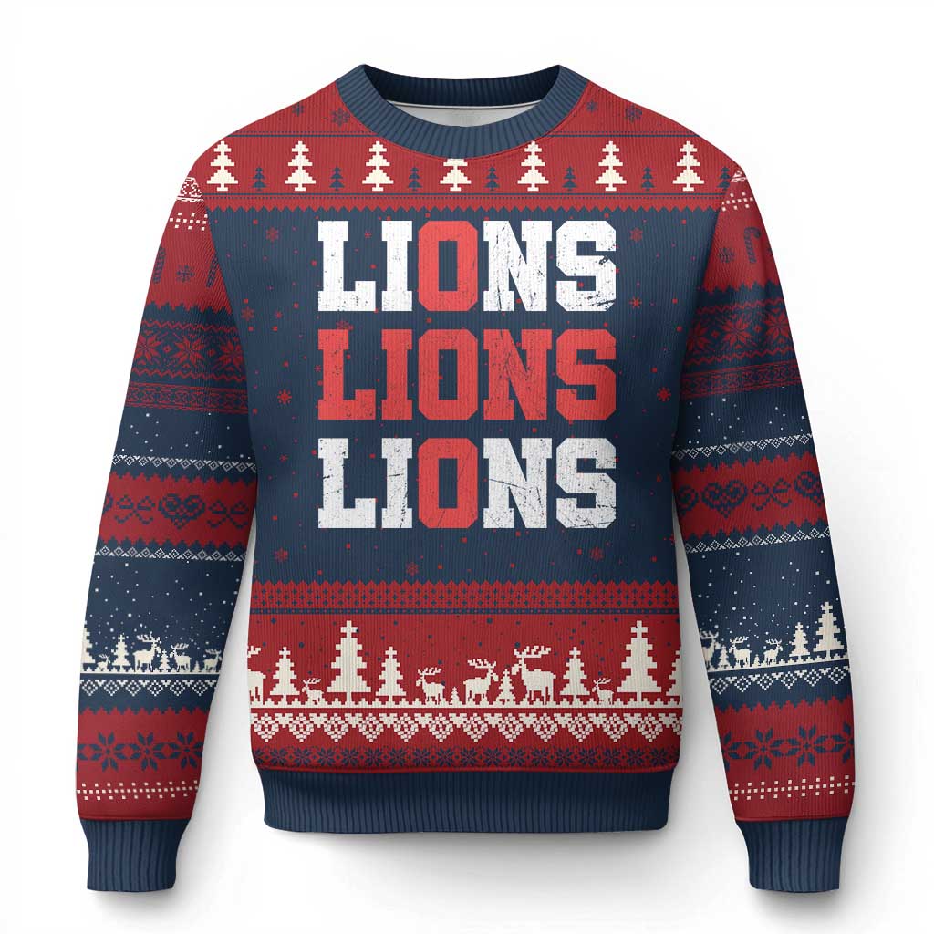 England Lions Soccer English Pride Ugly Christmas Sweater