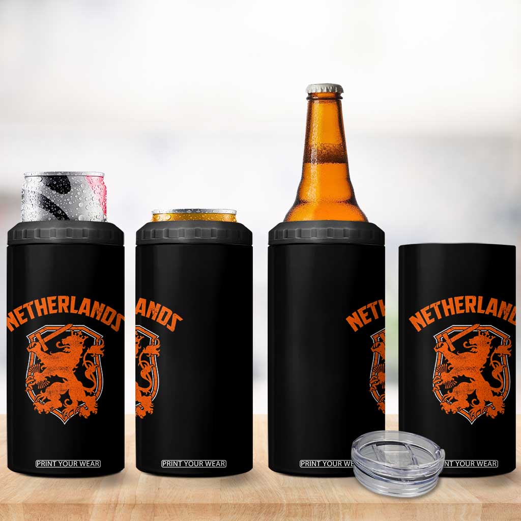Netherlands Dutch Republic Lion Vintage Holland Crest 4 in 1 Can Cooler Tumbler