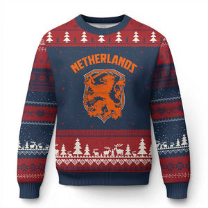 Netherlands Dutch Republic Lion Vintage Holland Crest Ugly Christmas Sweater