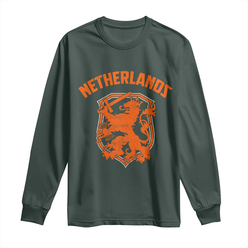 Netherlands Dutch Republic Lion Vintage Holland Crest Long Sleeve Shirt