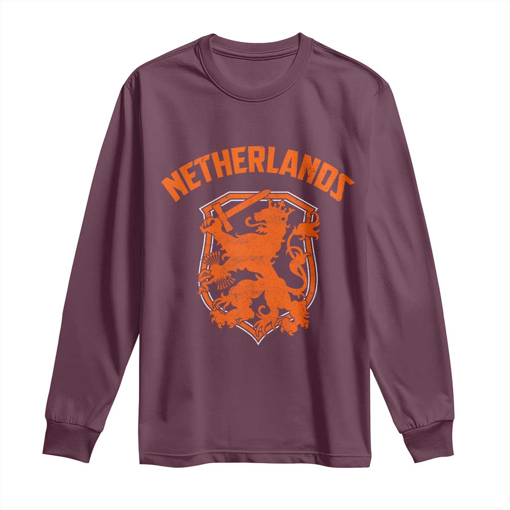 Netherlands Dutch Republic Lion Vintage Holland Crest Long Sleeve Shirt