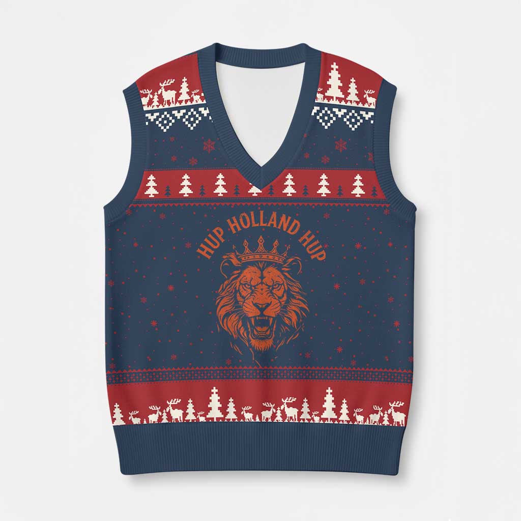 Hup Holland Hup Dutch Orange Lion Netherlands Heritage V-Neck Knit Sweater Vest