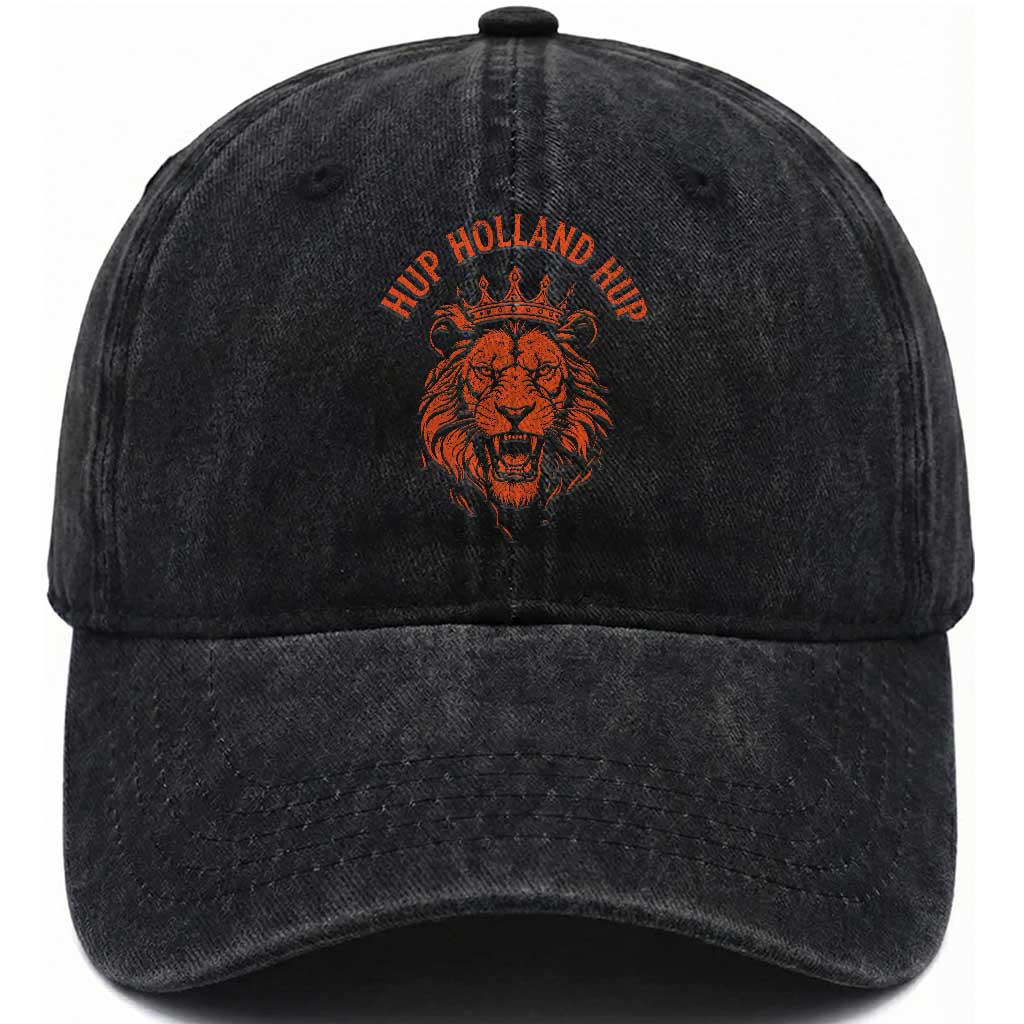Hup Holland Hup Dutch Orange Lion Netherlands Heritage Washed Cotton Baseball Cap