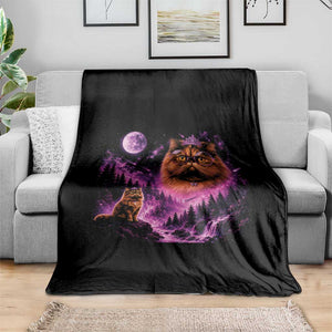Princess Cat Howling To The Moon Vintage 90s Nature Throw Blanket TS11 Print Your Wear
