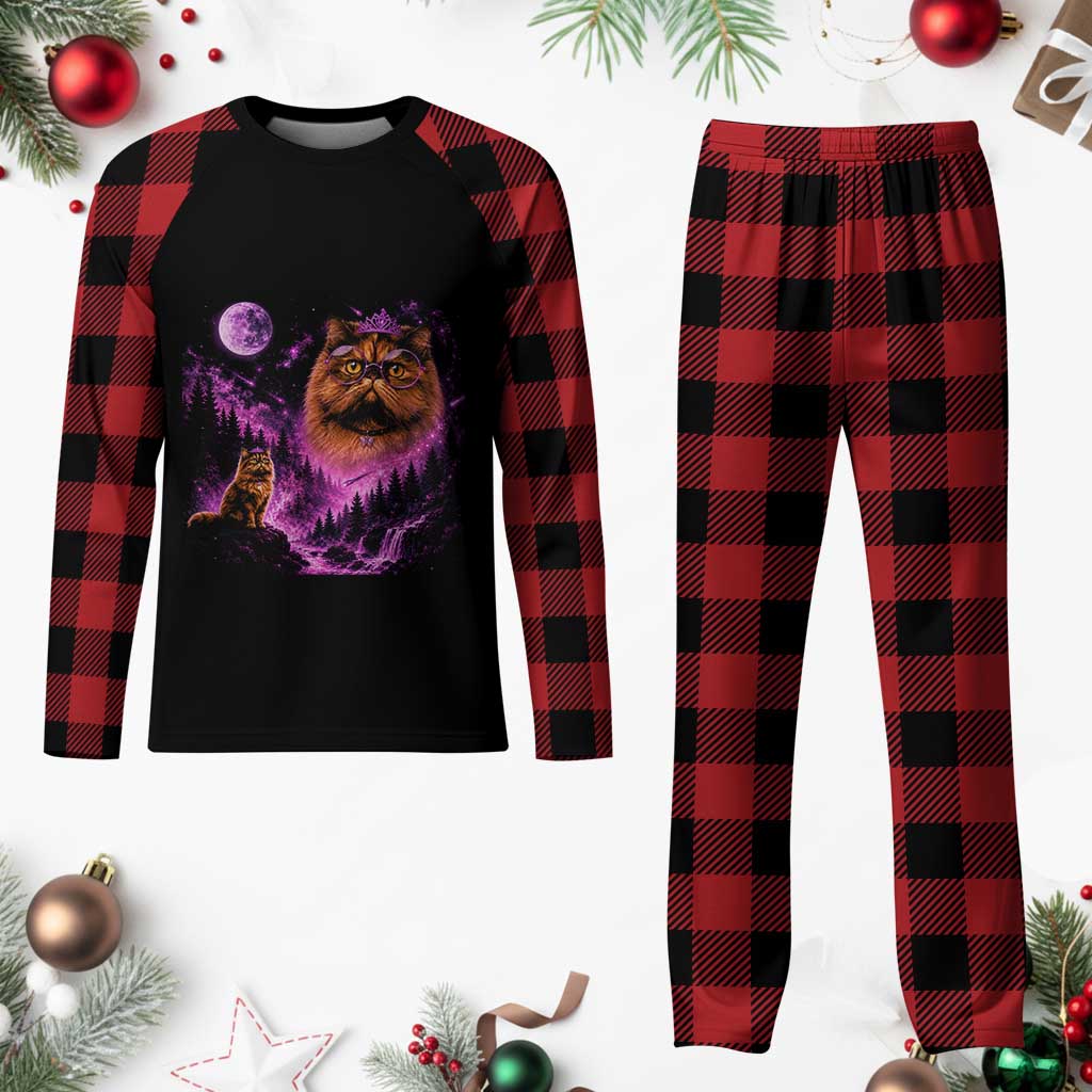Princess Cat Howling To The Moon Vintage 90s Nature Plaid Pajama Set TS11 Buffalo Plaid Print Your Wear