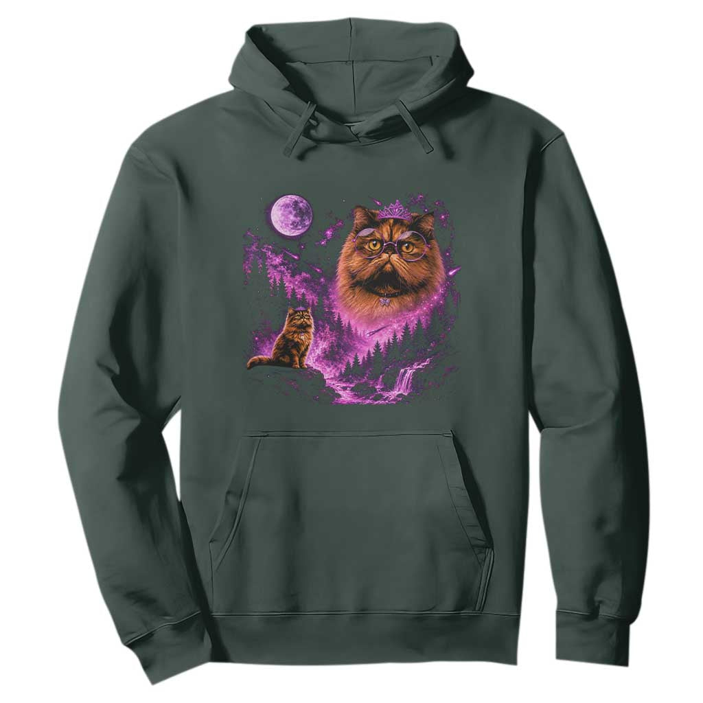Princess Cat Howling To The Moon Vintage 90s Nature Hoodie TS11 Dark Forest Green Print Your Wear
