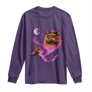Princess Cat Howling To The Moon Vintage 90s Nature Long Sleeve Shirt TS11 Purple Print Your Wear