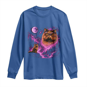 Princess Cat Howling To The Moon Vintage 90s Nature Long Sleeve Shirt TS11 Royal Blue Print Your Wear