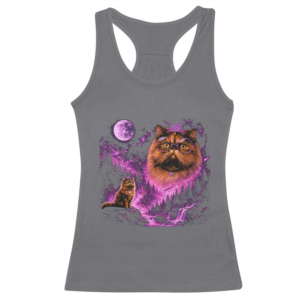 Princess Cat Howling To The Moon Vintage 90s Nature Racerback Tank Top TS11 Charcoal Print Your Wear