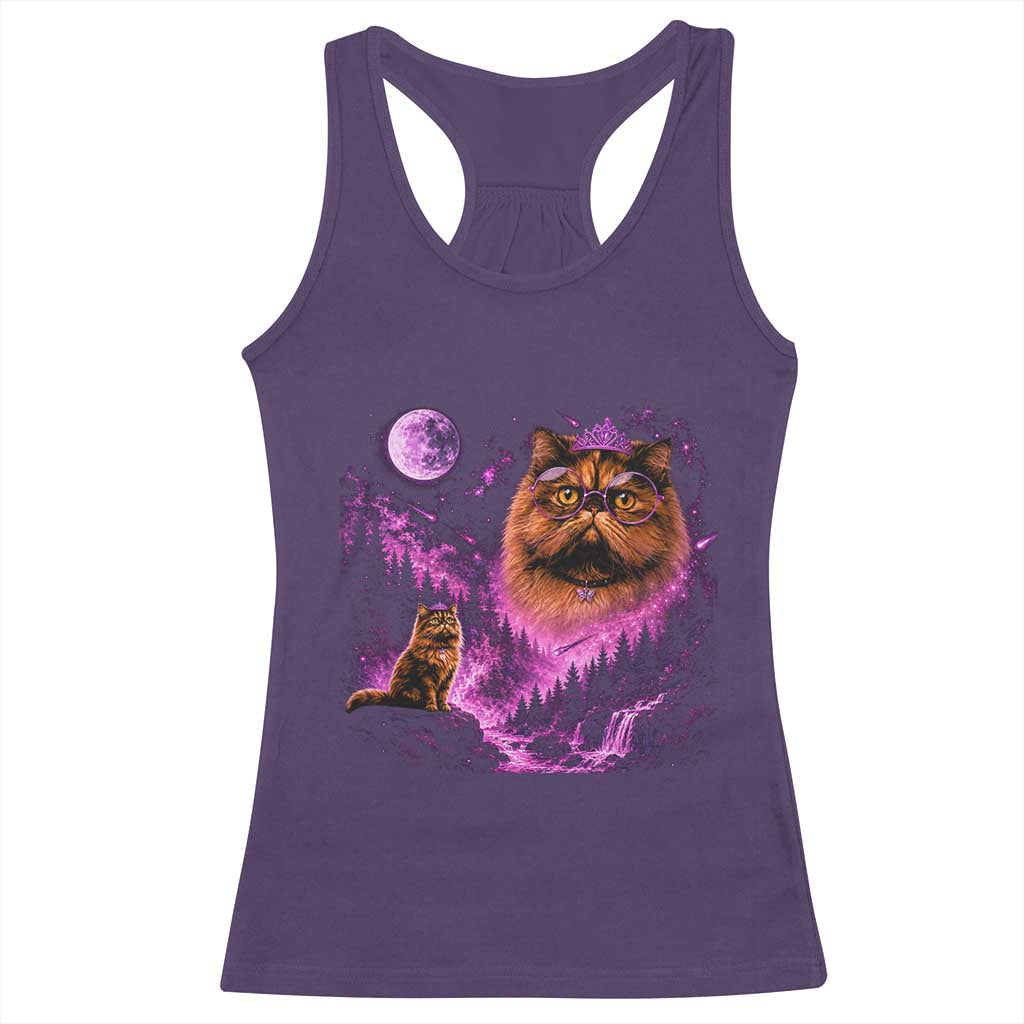 Princess Cat Howling To The Moon Vintage 90s Nature Racerback Tank Top TS11 Purple Print Your Wear