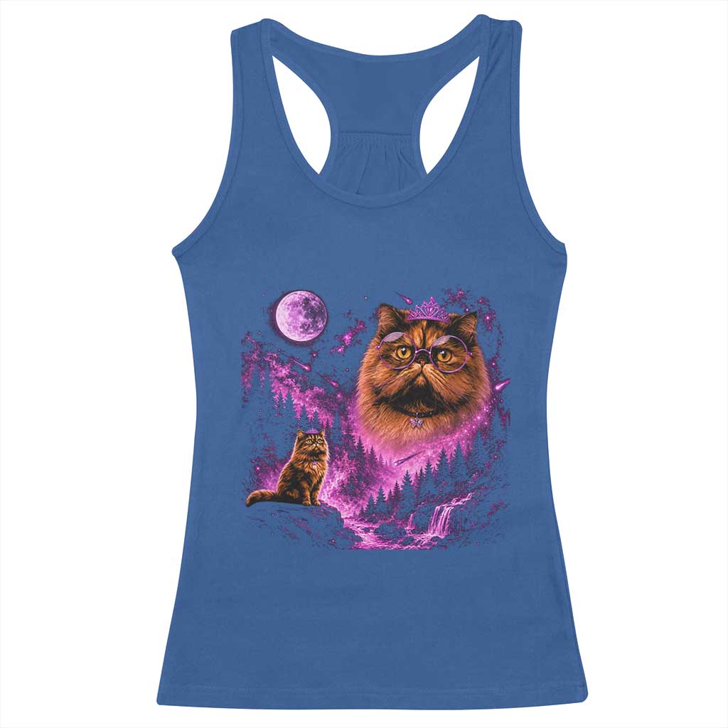 Princess Cat Howling To The Moon Vintage 90s Nature Racerback Tank Top TS11 Royal Blue Print Your Wear