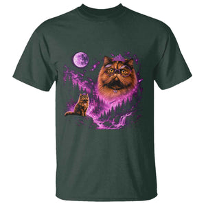 Princess Cat Howling To The Moon Vintage 90s Nature T Shirt TS11 Dark Forest Green Print Your Wear