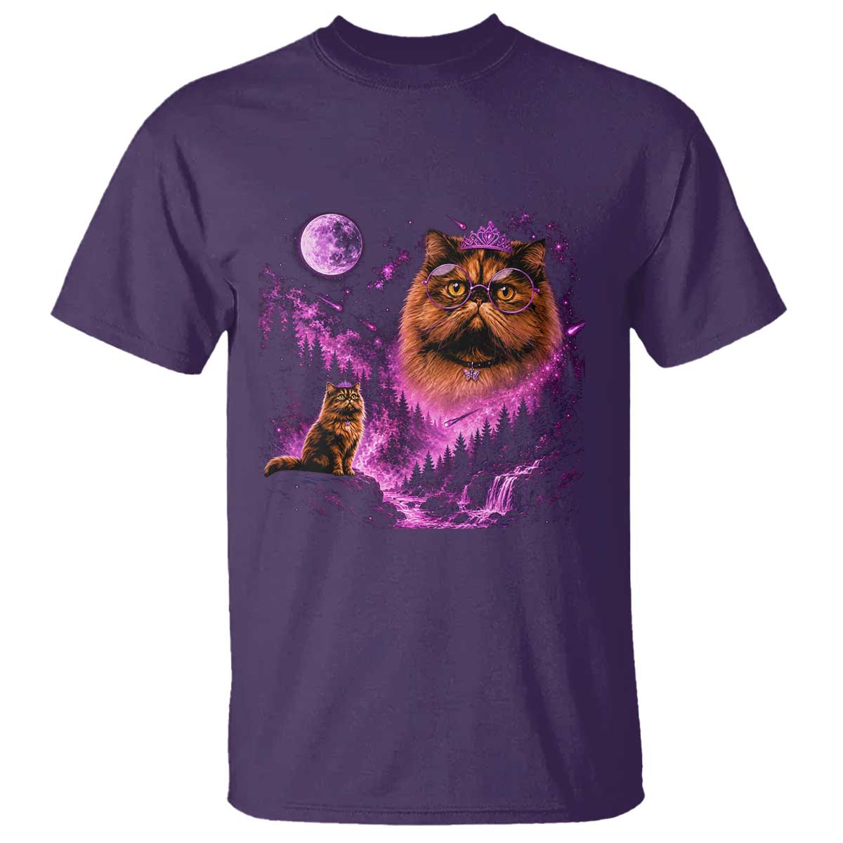 Princess Cat Howling To The Moon Vintage 90s Nature T Shirt TS11 Purple Print Your Wear