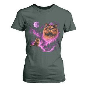 Princess Cat Howling To The Moon Vintage 90s Nature T Shirt For Women TS11 Dark Forest Green Print Your Wear