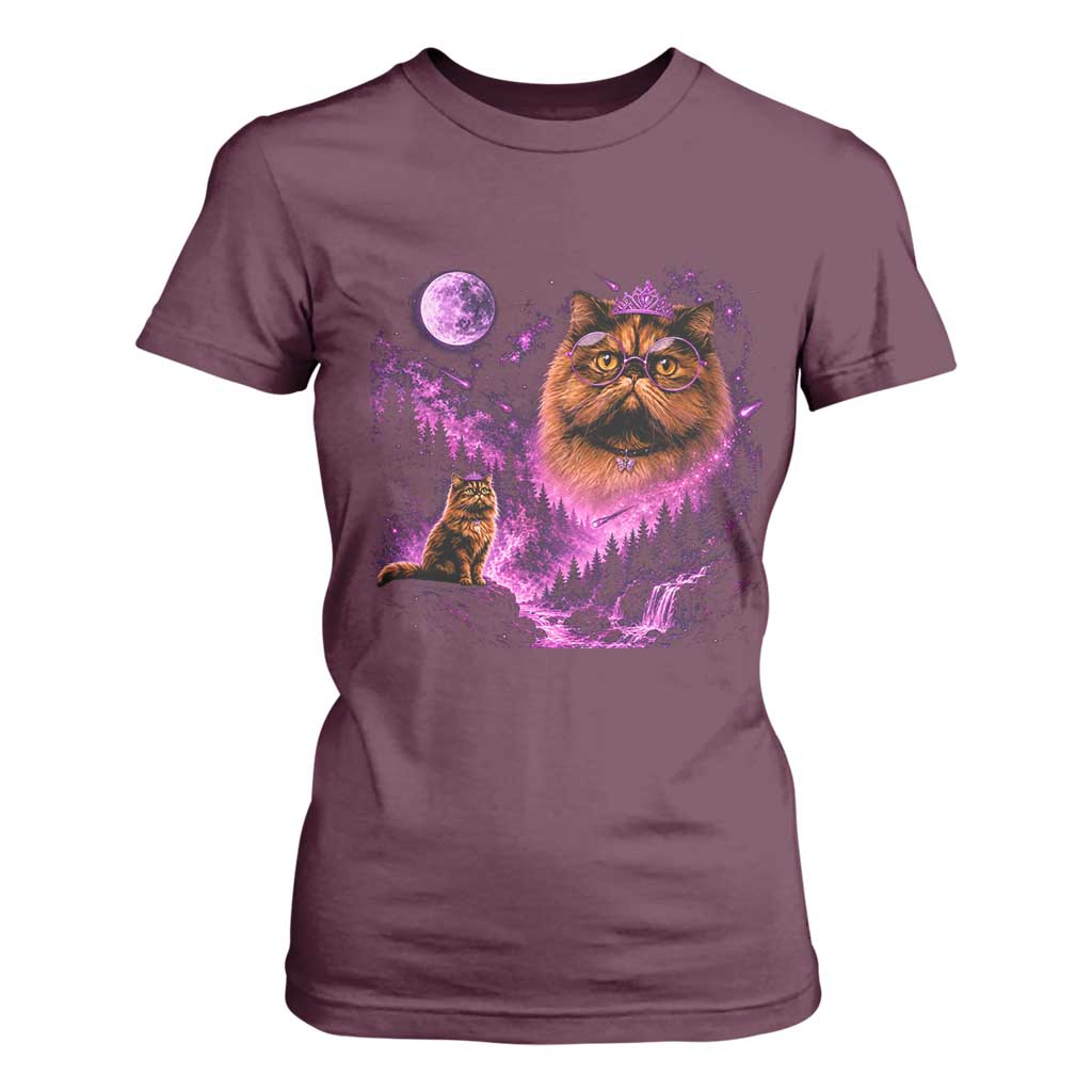 Princess Cat Howling To The Moon Vintage 90s Nature T Shirt For Women TS11 Maroon Print Your Wear
