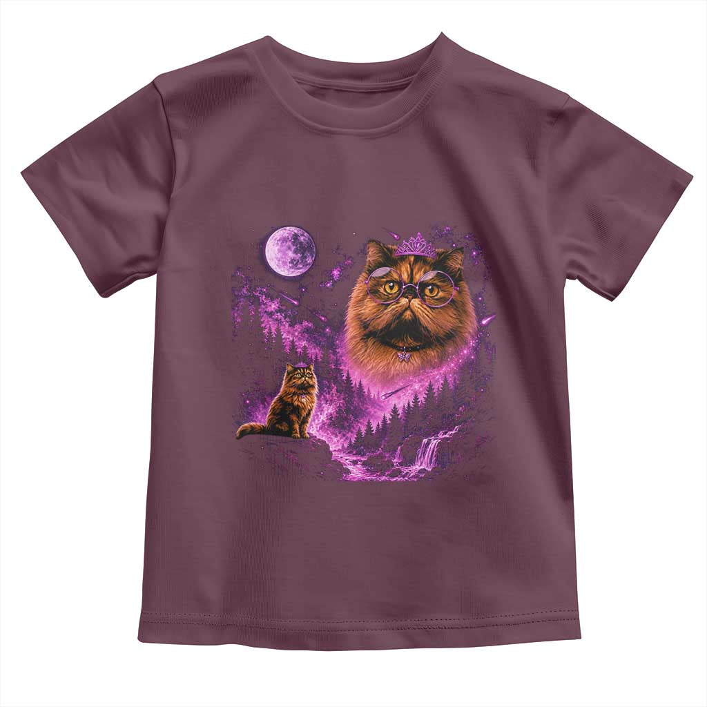 Princess Cat Howling To The Moon Vintage 90s Nature Toddler T Shirt TS11 Maroon Print Your Wear