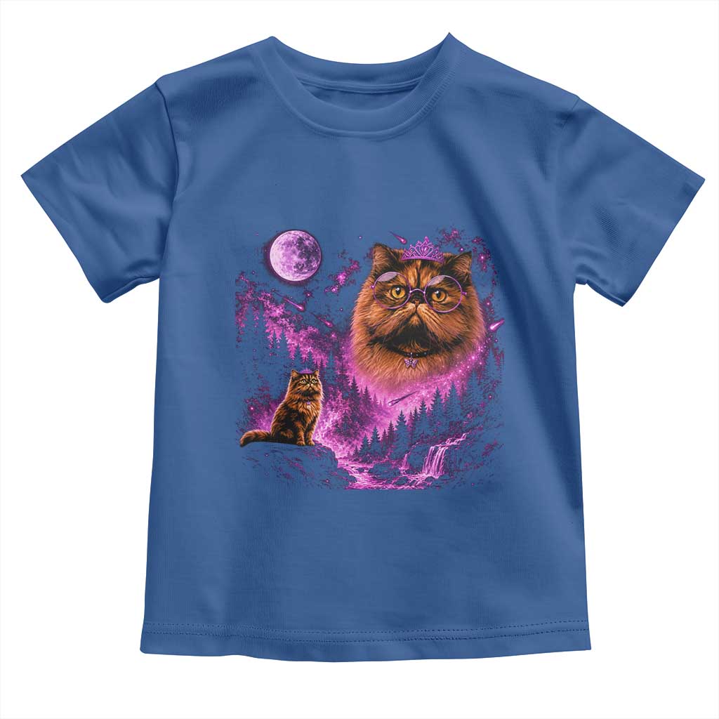 Princess Cat Howling To The Moon Vintage 90s Nature Toddler T Shirt TS11 Royal Blue Print Your Wear