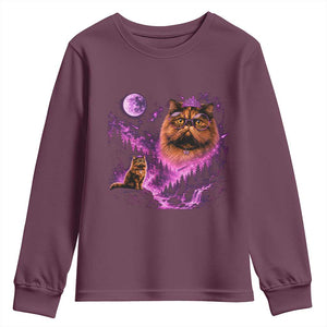 Princess Cat Howling To The Moon Vintage 90s Nature Youth Sweatshirt TS11 Maroon Print Your Wear