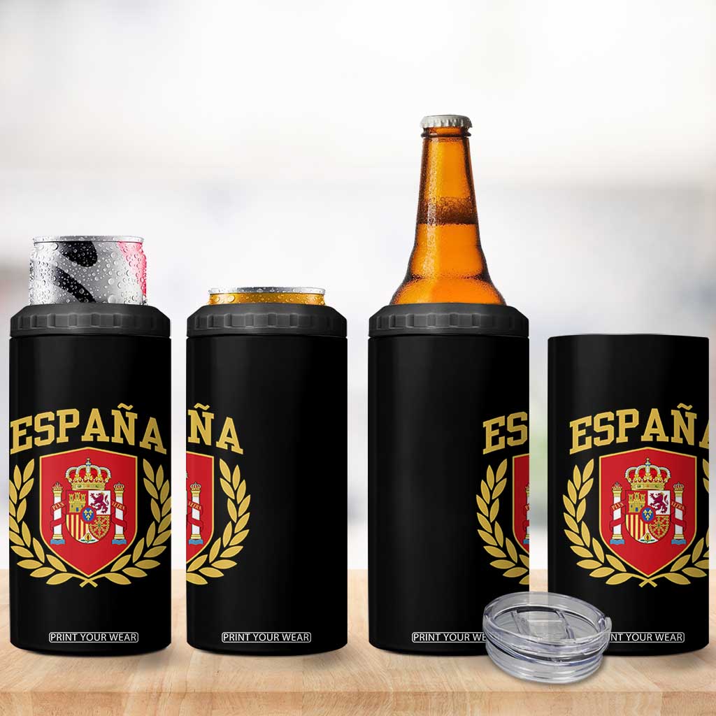 Espana Escudo Retro Spain Coat of Arms Español 4 in 1 Can Cooler Tumbler