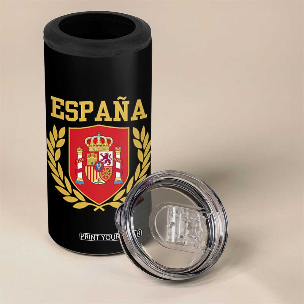 Espana Escudo Retro Spain Coat of Arms Español 4 in 1 Can Cooler Tumbler