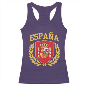 Espana Escudo Retro Spain Coat of Arms Español Racerback Tank Top