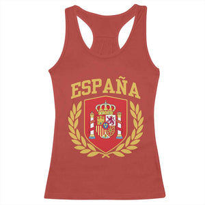 Espana Escudo Retro Spain Coat of Arms Español Racerback Tank Top