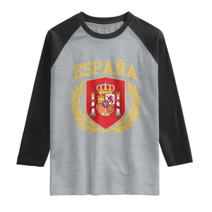 Espana Escudo Retro Spain Coat of Arms Español Raglan Shirt