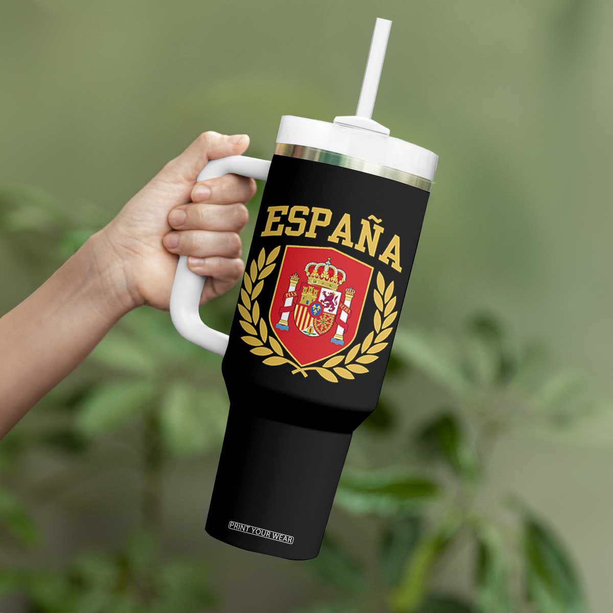 Espana Escudo Retro Spain Coat of Arms Español Tumbler With Handle