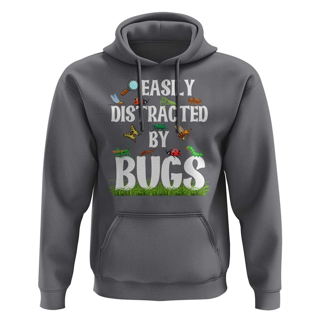 Funny Insects Hoodie Easily Distracted By Bugs Science School TS11 Charcoal Print Your Wear