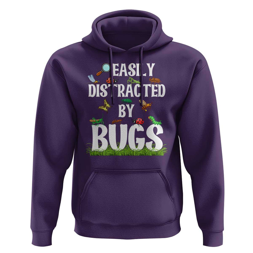 Funny Insects Hoodie Easily Distracted By Bugs Science School TS11 Purple Print Your Wear